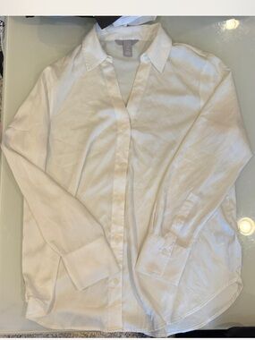 white silk button up